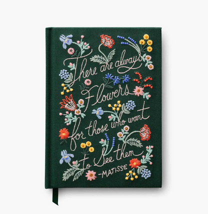 Rifle Paper Co Embroidered Journal- There Are Always Flowers