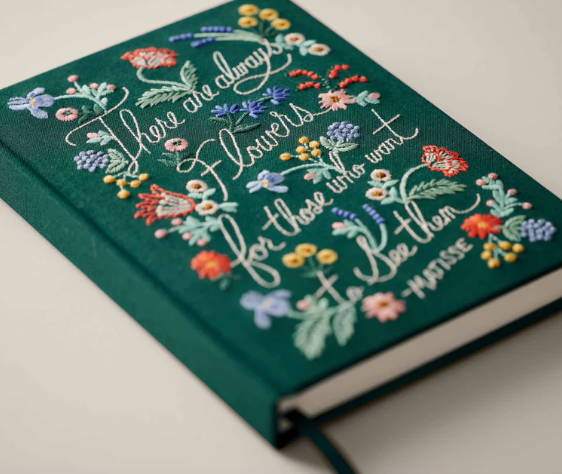 Rifle Paper Co Embroidered Journal- There Are Always Flowers