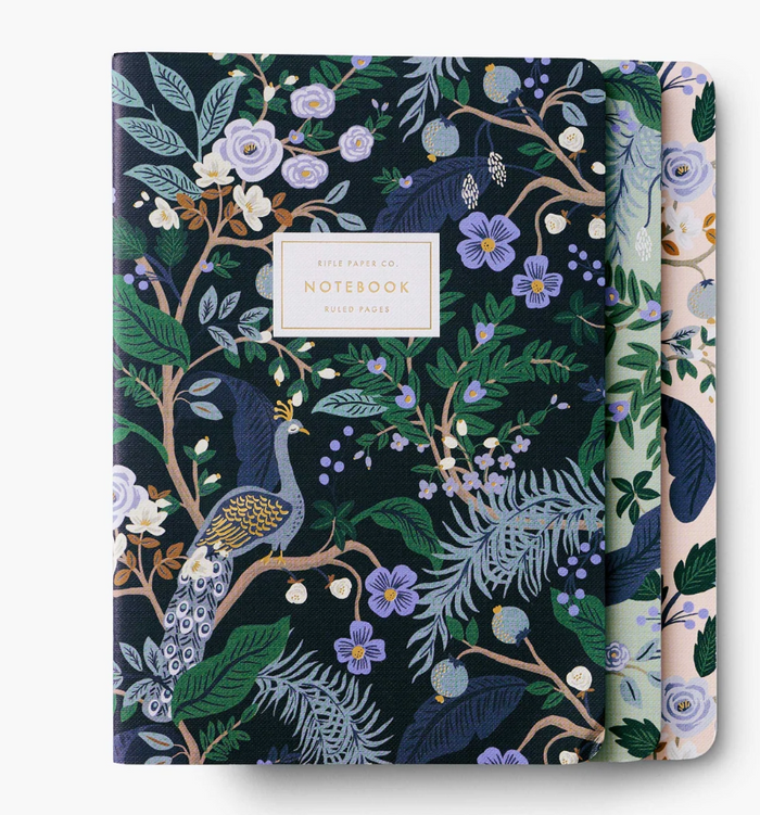 Rifle Paper Co. Stitched Notebook Set- Peacock