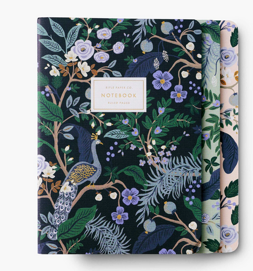 Rifle Paper Co. Stitched Notebook Set- Peacock