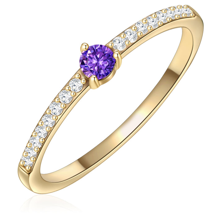 Ring gold Zirkonia lila