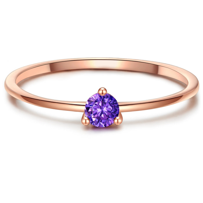 Ring roségold mit Zirkonia lila