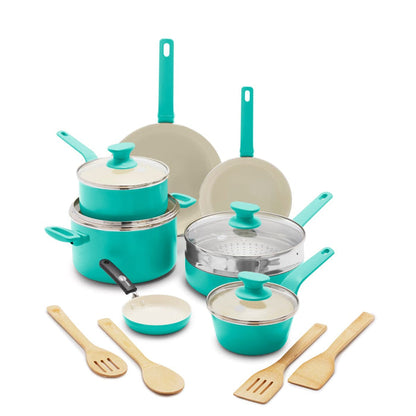 CC002482-001 - Rio GreenPan Rio 17pc Cookware Set, Turquoise - Product Image 1