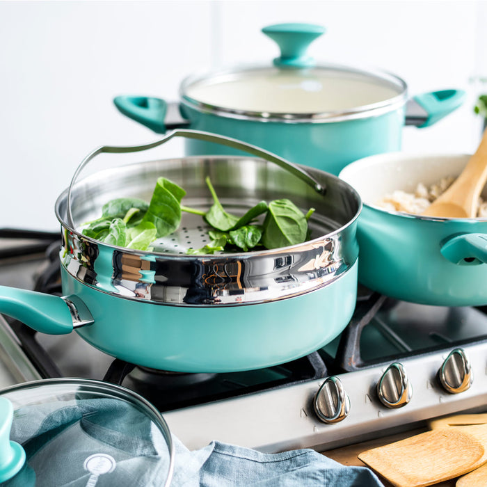 CC002482-001 - Rio GreenPan Rio 17pc Cookware Set, Turquoise - Product Image 7