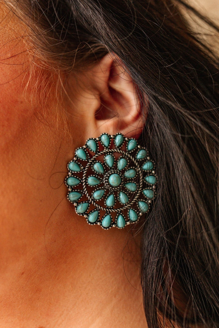 Roped Floral Cluster Earrings
