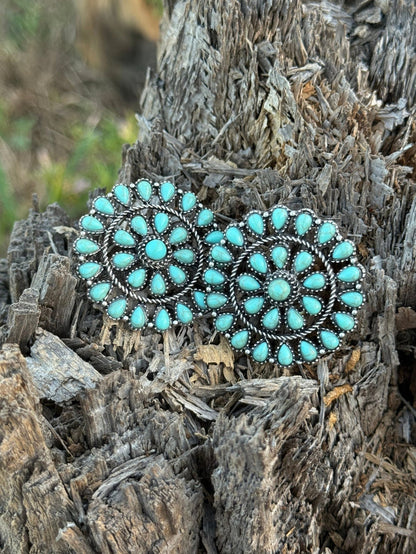 Roped Floral Cluster Earrings