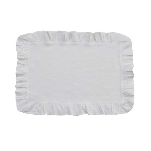 farmhouse RUFFLE PLACEMAT - WHITE