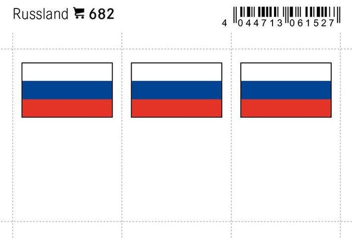 Russia Flag Labels