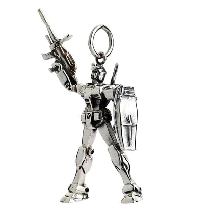 Sterling Silver Gundam Pendant Side Profile