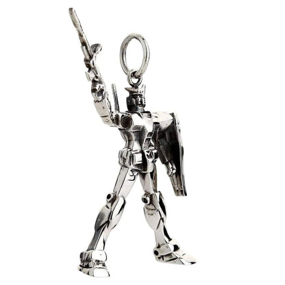 A solid sterling silver Gundam pendant, a perfect piece of premium anime jewelry for serious fans and collectors.
