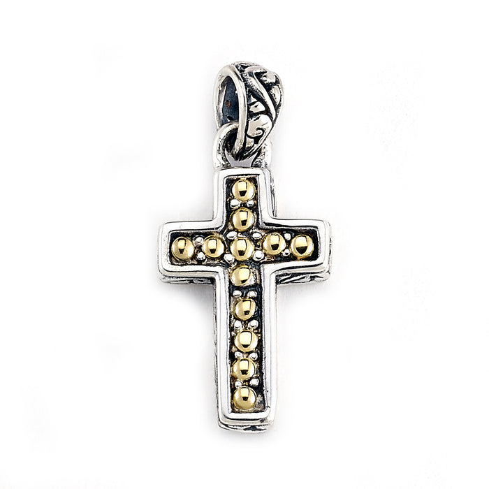 Samuel B. Sterling Silver and 18K Yellow Gold Small Cross Pendant (97071)