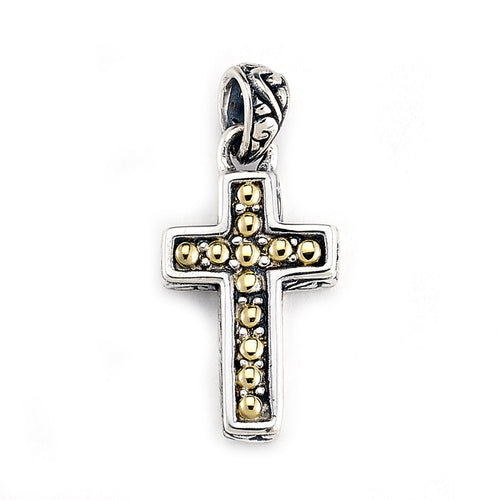 Samuel B. Sterling Silver and 18K Yellow Gold Small Cross Pendant (97071)