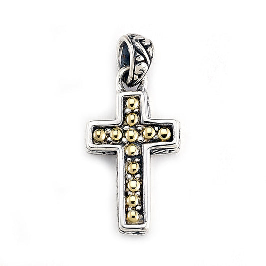 Samuel B. Sterling Silver and 18K Yellow Gold Small Cross Pendant (97071)