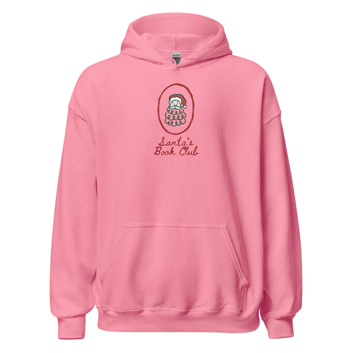 Santa's Book Club Hoodie - The Bean Workshop - Bookaholic, Bookish Apparel, Bookworm Hoodie, Christmas Hoodie for Book Lovers, Cozy Reader Gift, Festive Loungewear, Gift for Readers, Hand-Drawn, Holiday Pullover, Minimalist Christmas, Santa's Book Club Hoodie, Whimsical Santa, Winter Wear