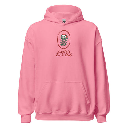 Santa's Book Club Hoodie - The Bean Workshop - Bookaholic, Bookish Apparel, Bookworm Hoodie, Christmas Hoodie for Book Lovers, Cozy Reader Gift, Festive Loungewear, Gift for Readers, Hand-Drawn, Holiday Pullover, Minimalist Christmas, Santa's Book Club Hoodie, Whimsical Santa, Winter Wear