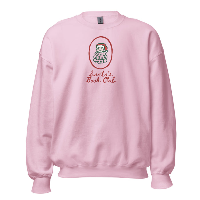 Santa's Book Club Sweatshirt - The Bean Workshop - Book Lover Gift, Bookaholic, Bookish Apparel, Bookworm Sweatshirt, Comfort Wear, Cozy Christmas Crewneck for Readers, Festive Loungewear, Hand-Drawn, Holiday Book Club, Minimalist Christmas, Reader Gift, Santa's Book Club Sweatshirt, Whimsical Santa