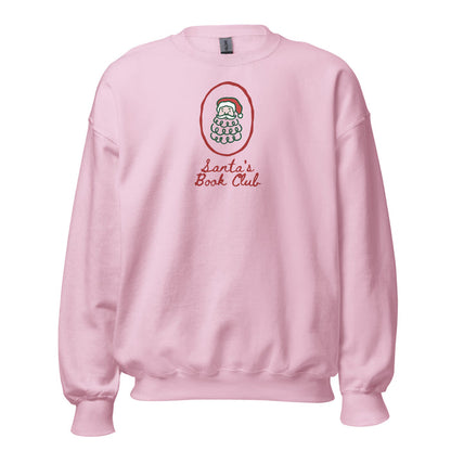 Santa's Book Club Sweatshirt - The Bean Workshop - Book Lover Gift, Bookaholic, Bookish Apparel, Bookworm Sweatshirt, Comfort Wear, Cozy Christmas Crewneck for Readers, Festive Loungewear, Hand-Drawn, Holiday Book Club, Minimalist Christmas, Reader Gift, Santa's Book Club Sweatshirt, Whimsical Santa