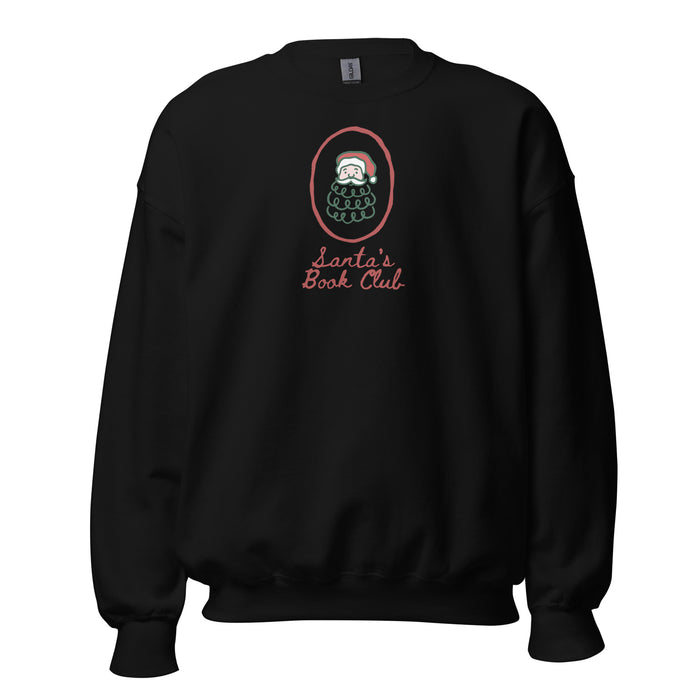 Santa's Book Club Sweatshirt - The Bean Workshop - Book Lover Gift, Bookaholic, Bookish Apparel, Bookworm Sweatshirt, Comfort Wear, Cozy Christmas Crewneck for Readers, Festive Loungewear, Hand-Drawn, Holiday Book Club, Minimalist Christmas, Reader Gift, Santa's Book Club Sweatshirt, Whimsical Santa