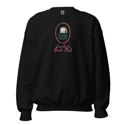 Santa's Book Club Sweatshirt - The Bean Workshop - Book Lover Gift, Bookaholic, Bookish Apparel, Bookworm Sweatshirt, Comfort Wear, Cozy Christmas Crewneck for Readers, Festive Loungewear, Hand-Drawn, Holiday Book Club, Minimalist Christmas, Reader Gift, Santa's Book Club Sweatshirt, Whimsical Santa