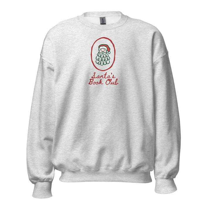 Santa's Book Club Sweatshirt - The Bean Workshop - Book Lover Gift, Bookaholic, Bookish Apparel, Bookworm Sweatshirt, Comfort Wear, Cozy Christmas Crewneck for Readers, Festive Loungewear, Hand-Drawn, Holiday Book Club, Minimalist Christmas, Reader Gift, Santa's Book Club Sweatshirt, Whimsical Santa
