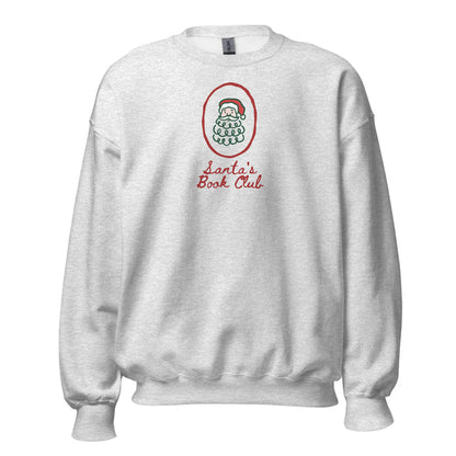 Santa's Book Club Sweatshirt - The Bean Workshop - Book Lover Gift, Bookaholic, Bookish Apparel, Bookworm Sweatshirt, Comfort Wear, Cozy Christmas Crewneck for Readers, Festive Loungewear, Hand-Drawn, Holiday Book Club, Minimalist Christmas, Reader Gift, Santa's Book Club Sweatshirt, Whimsical Santa