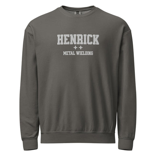 Sawyer Henrick Embroidered Fleece Crewneck Sweatshirt - The Bean Workshop - Basgiath, Booktok, Cozy Reader, Embroidered Bookish Sweatshirt, Empyrean Series, Fantasy Apparel, Fourth Wing Merch, Henrick Metal Wielding Fleece Sweatshirt, Iron Flame, Premium, Romantasy, Signet Power, sweatshirt, White Embroidery