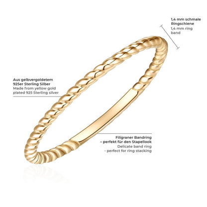 Schmaler Ring gold gedreht