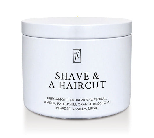 Jar of 'Shave & A Haircut' with a white background
