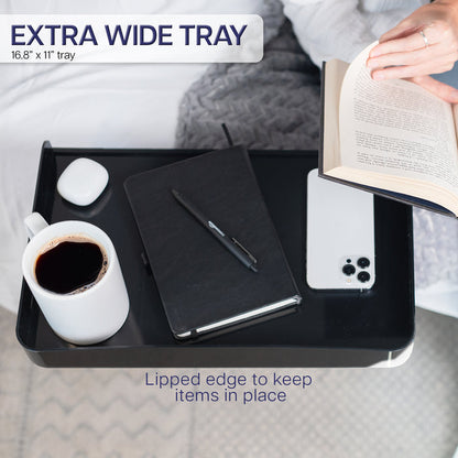 Sturdy under mattress bedside shelf nightstand tray for storage and organizing.