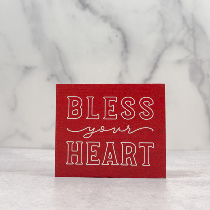 Sign Tabletop Block Bless Your Heart Wood