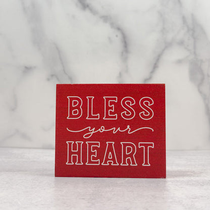 Sign Tabletop Block Bless Your Heart Wood