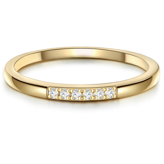 Silber Ring mit Zirkonia gold