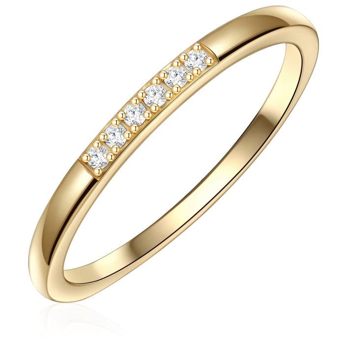 Silber Ring mit Zirkonia gold