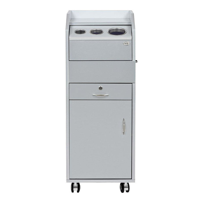 Simplex Trolley Cart DIR by DIR: gray metal, 3 openings, lockable, on wheels.