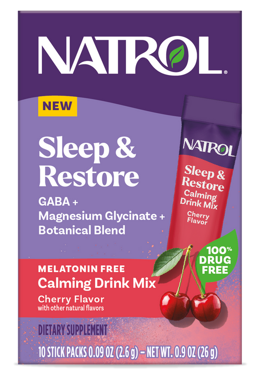 Natrol Sleep & Restore Melatonin Free Calming Drink Mix, Cherry Flavor