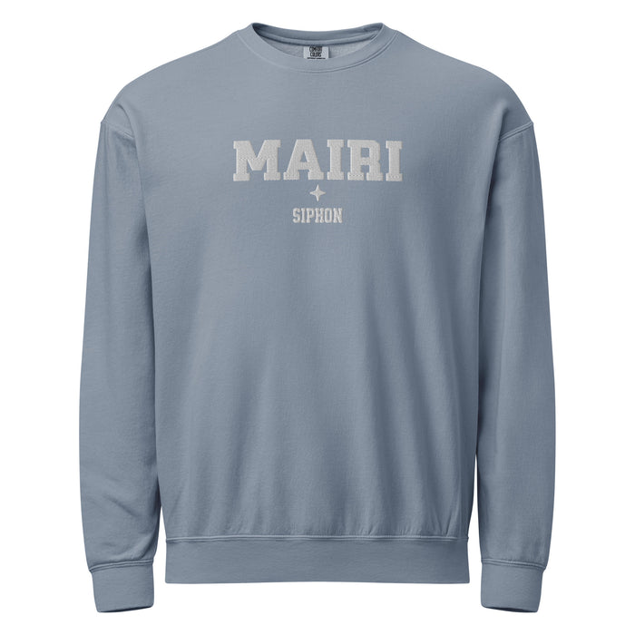 Sloane Mairi Siphon Embroidered Fleece Crewneck Sweatshirt - The Bean Workshop - Basgiath, Booktok, Cozy Reader, Embroidered Bookish Sweatshirt, Empyrean Series, Fantasy Apparel, Fourth Wing Merch, Iron Flame, Mairi Siphon Fleece Sweatshirt, Premium, Romantasy, Signet Power, sweatshirt, White Embroidery
