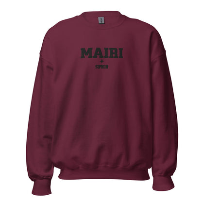 Sloane Mairi Siphon Embroidered Sweatshirt - The Bean Workshop - Basgiath, Black Embroidery, Booktok, Collegiate, Embroidered Bookish Gift, Empyrean Series Merch, Fantasy Apparel, Fourth Wing Crewneck, Iron Flame, Mairi Siphon Sweatshirt, Romantasy, Signet Power, Subtle Merch, sweatshirt