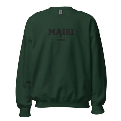 Sloane Mairi Siphon Embroidered Sweatshirt - The Bean Workshop - Basgiath, Black Embroidery, Booktok, Collegiate, Embroidered Bookish Gift, Empyrean Series Merch, Fantasy Apparel, Fourth Wing Crewneck, Iron Flame, Mairi Siphon Sweatshirt, Romantasy, Signet Power, Subtle Merch, sweatshirt