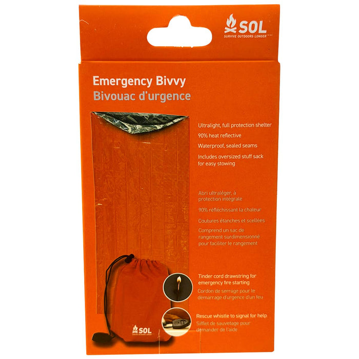 features of survive outdoors orange emergency bivvy