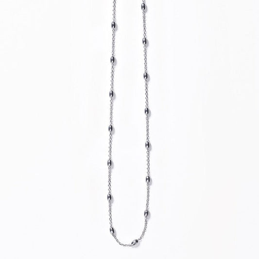 Southern Gates® Sterling Silver Rice Bead Satellite Necklace 925 Sterling Silver Designed and distributed in Charleston, SC Made in Italy  Gorgeous sterling silver rice beads pay homage to the Holy City's rice history and South Carolina's agricultural background. Our stunning Rice Bead Collection includes chains, hoop earrings, rings, and bracelets.
