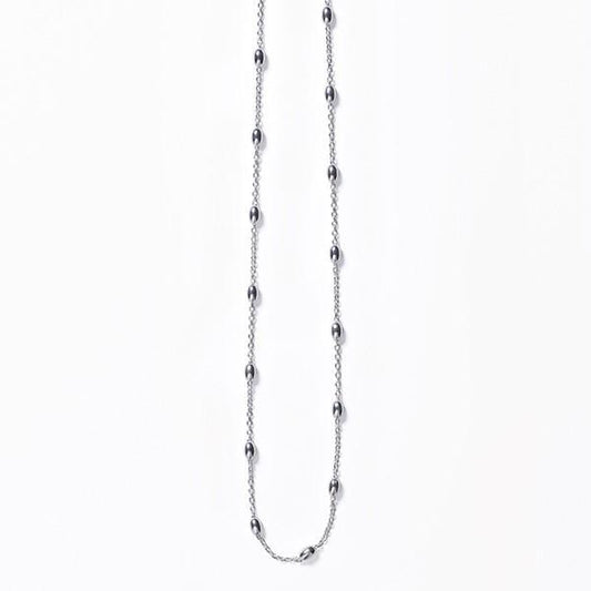 Southern Gates® Sterling Silver Rice Bead Satellite Necklace 925 Sterling Silver Designed and distributed in Charleston, SC Made in Italy  Gorgeous sterling silver rice beads pay homage to the Holy City's rice history and South Carolina's agricultural background. Our stunning Rice Bead Collection includes chains, hoop earrings, rings, and bracelets.