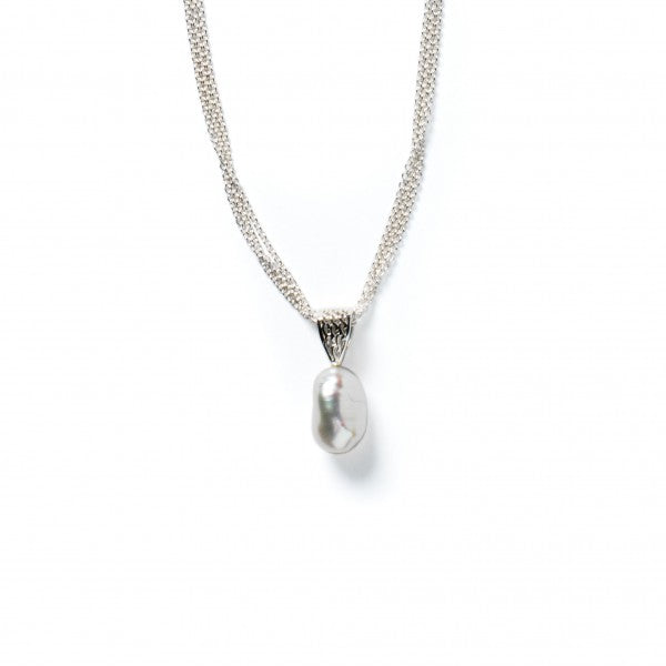 Southern Gates® Pearl Triple Strand Necklace Classic Series   18" chain, 13x8mm pearl 925 Sterling Silver & Freshwater Pearl Designed and distributed in Charleston, SC   An original design from the Southern Gates® Collection inspired by traditional filigree patterns found in historic wrought iron gates throughout the South.