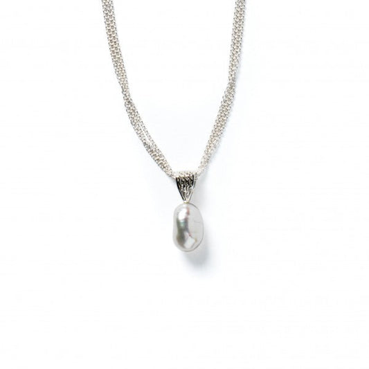 Southern Gates® Pearl Triple Strand Necklace Classic Series   18" chain, 13x8mm pearl 925 Sterling Silver & Freshwater Pearl Designed and distributed in Charleston, SC   An original design from the Southern Gates® Collection inspired by traditional filigree patterns found in historic wrought iron gates throughout the South.