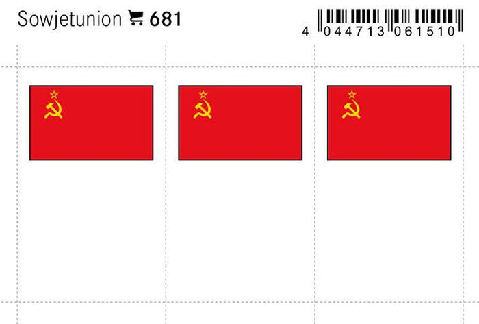 Soviet Union Flag Labels