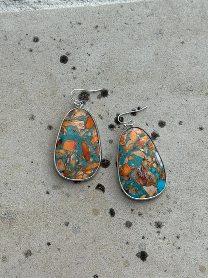 Spiny Oyster Slab Earrings