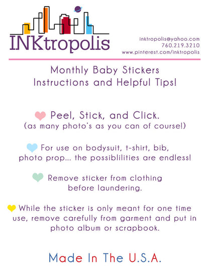 Spring Time Monthly Baby Stickers onesie sticker - INKtropolis