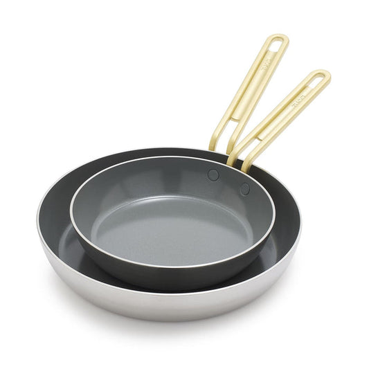 CC009004-102 - Tucci Stanley Tucci Ceramic Non-Stick 20cm and 28cm Frypan Set Stainless Steel - Product Image 1