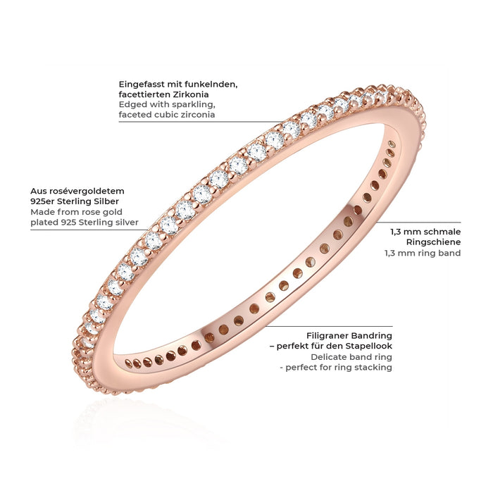 Steck Ring Zirkonia roségold