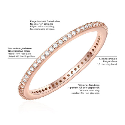Steck Ring Zirkonia roségold