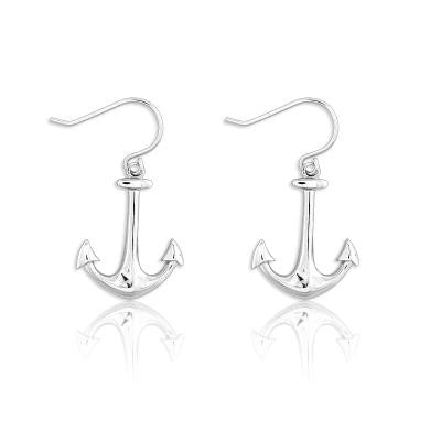 Sterling Silver Anchor Earrings